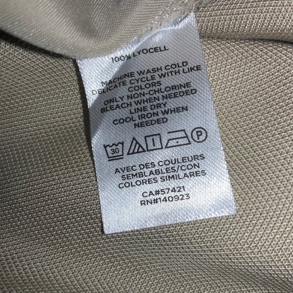 Loft tan split skirt Sz XL flat front elastic back waist new - Picture 5 of 5